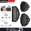AMBITFUL Q1 30cm 45cm Octagon Softbox 20*50cm Strip Softbox Quick-Setup Design With Grid Mini Bowens or GODOX Mount For Studio