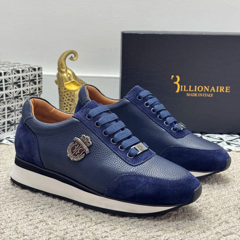 BILLIONAIRE BLSK CPRT Shoes Cowhide 2025 new embroidery fashion quality comfort motion Men‘s European size 39-45 Black Shoes