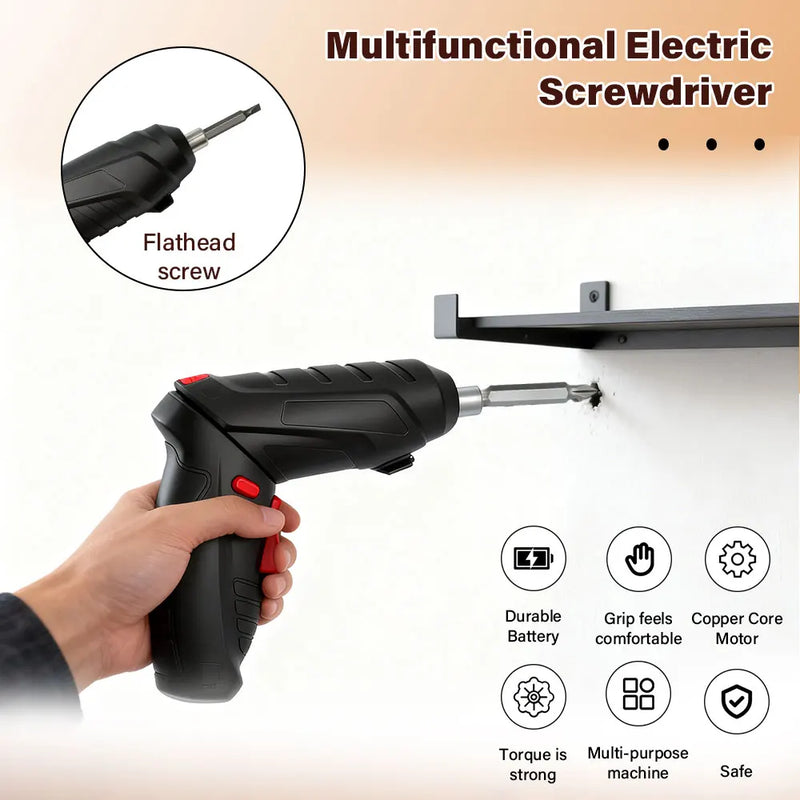47PCS 3.6v 2PCS Cordless Screwdriver Set with Rechargeable Lithium Battery Household Electric Drill Tool for - View 3 | SAMAG