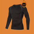 Autumn and winter men's warm suits, elastic training sportswear, high elasticity and freedom, breathable and quick-drying