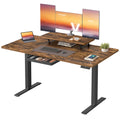VASAGLE Height Adjustable desk Flexible Mounted Display Stand Drawer Long Sitting Reminder For office