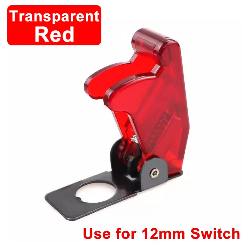 Auto Car Boat Truck Illuminated Led Toggle Switch ON OFF With Safety Aircraft Flip Up Cover Guard 12V20A Transparent