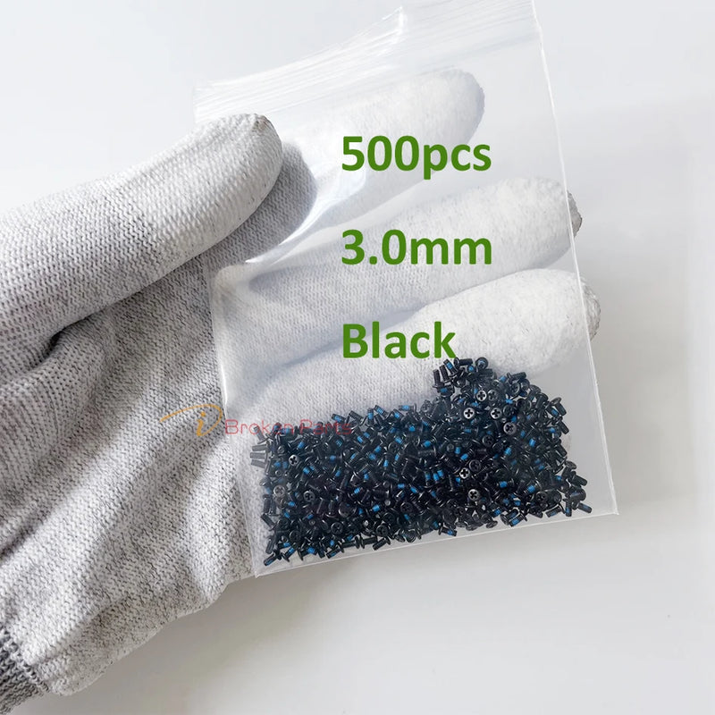 500PCS/Lot For Samsung Galaxy A10 A20 A50 A52 3.0mm Screws note 1 note 3 note 2 N7100 note 4 3.5mm mobile phone Screw