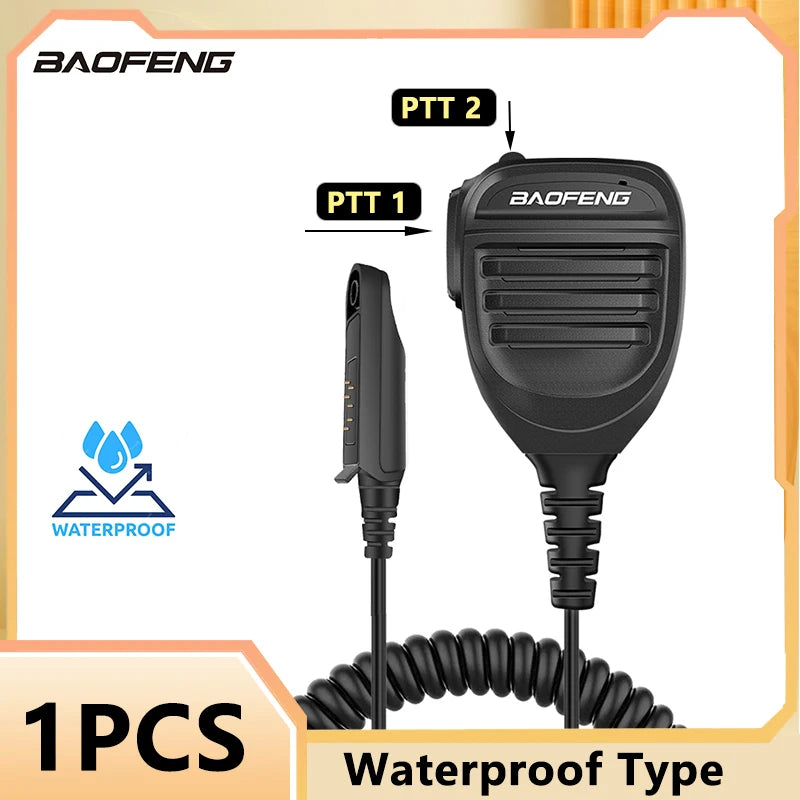 Baofeng Waterproof Type Microphone UV 9R Walkie Talkie PTT Speaker Mic For UV9R Pro UV 68 Pro Max V2  UV S22 Pro V2 Ham Radio