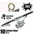 Telescopic Fishing Rod Spinning Reel Combo Full Set Portable Carry Bag Simulation Lures Hooks Line Plier For Saltwater Freshwate