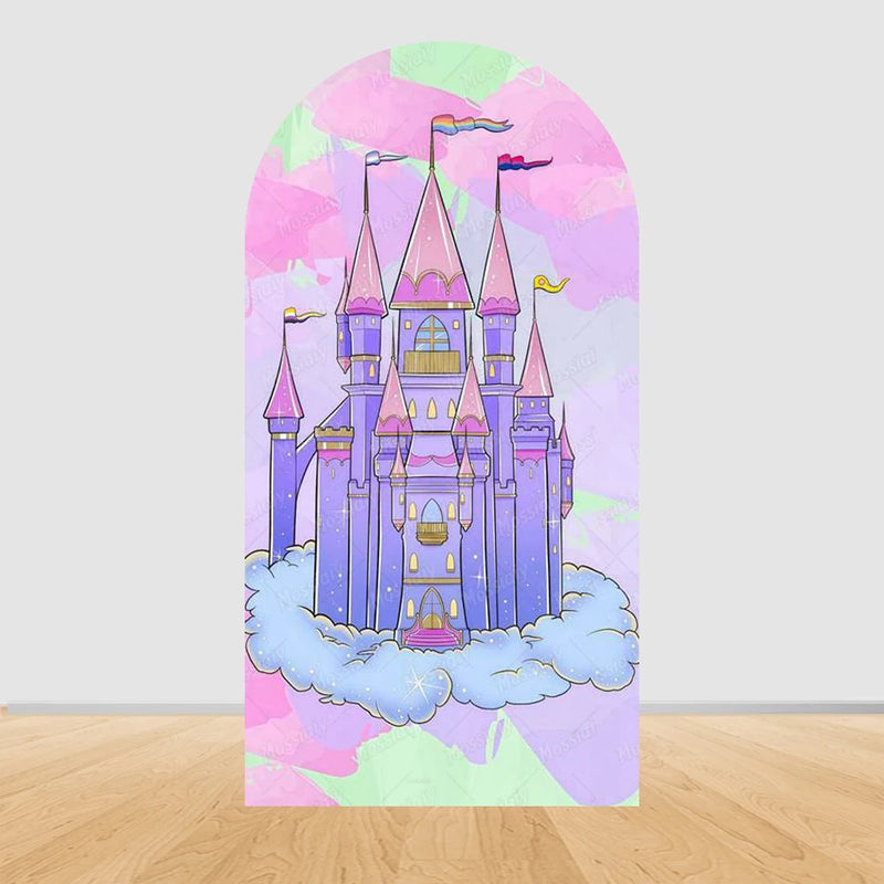 Fairy Tale Castle Butterfly Floral Arch Backdrop Cover Princess Girl Birthday Baby Shower Party Decor Photography Backgrounds
