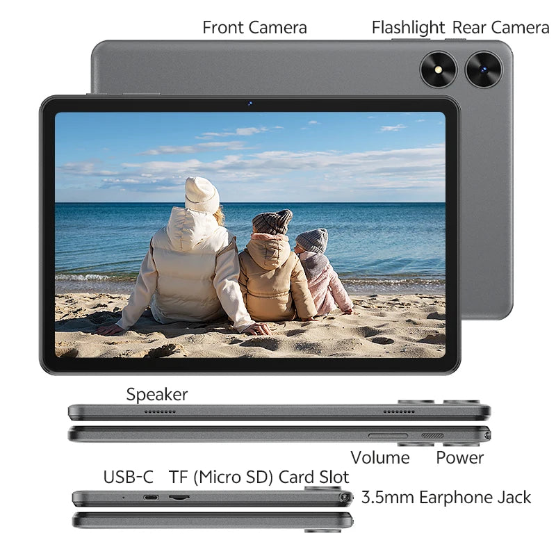 SVITOO Tablet For Kids 2026 Android 16 10.1 Inch Unisoc T7250 Octa-Core Processor 4GB Physical RAM + 16GB Virtual RAM 128GB ROM 1TB Expandable 6600mAh Battery Dual Band 2.4GHz 5GHz WiFi 5 Bluetooth 5.0 GPS Widevine L1 With Ca