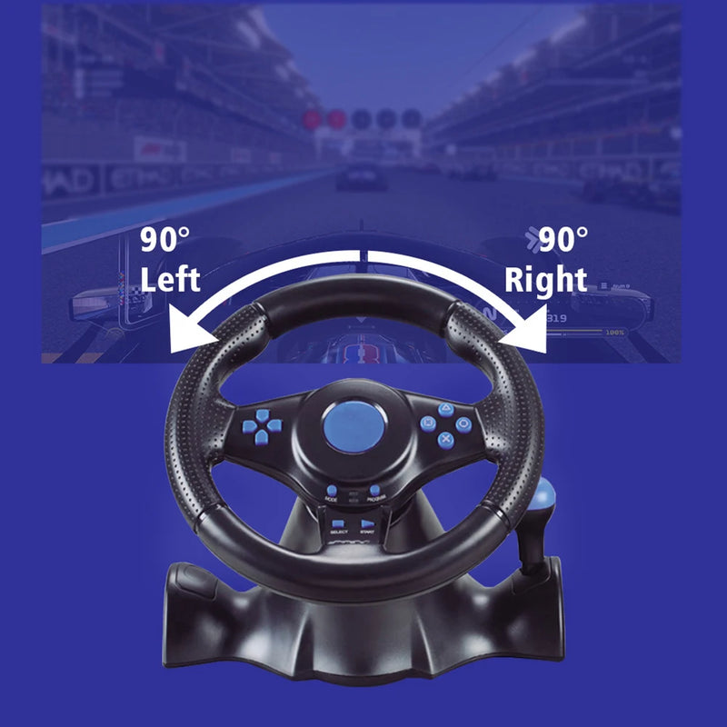 Vibrating USB Steering Wheel for Multi Platform Gaming Compatible with For Switch For xbox 360 For PS4 and More