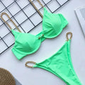 Sexy Metal Chains Underwired Bikini Women Swimsuit Female | SAMAG