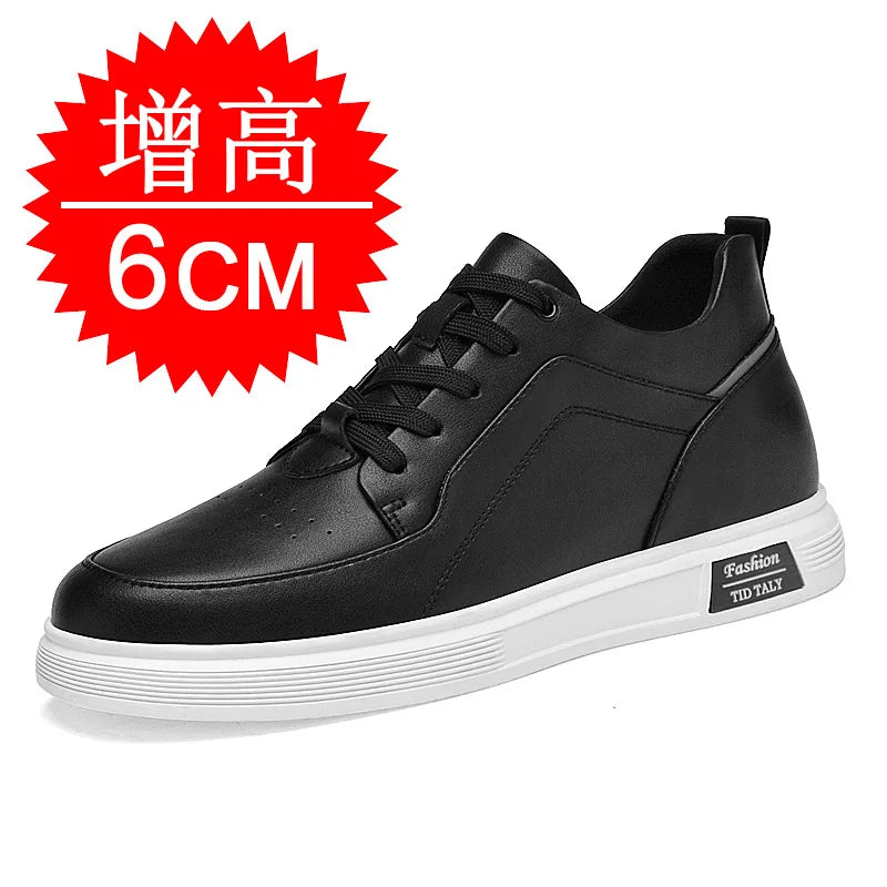 New Stylish Elevator Shoes 8cm Invisible Men's Hidden Heel 6cm Lightweight and Trendy Lace-up Sneakers Fashion Casual Wear