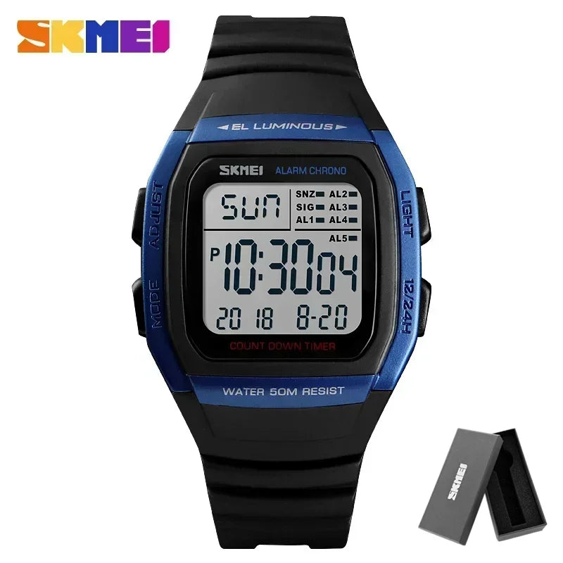 SKMEI 1278  Chrono Countdown Men Wristwatch  Casual Outdoor Male Clock Luminous montre homme Digital Dual Time Sport Mens Watche