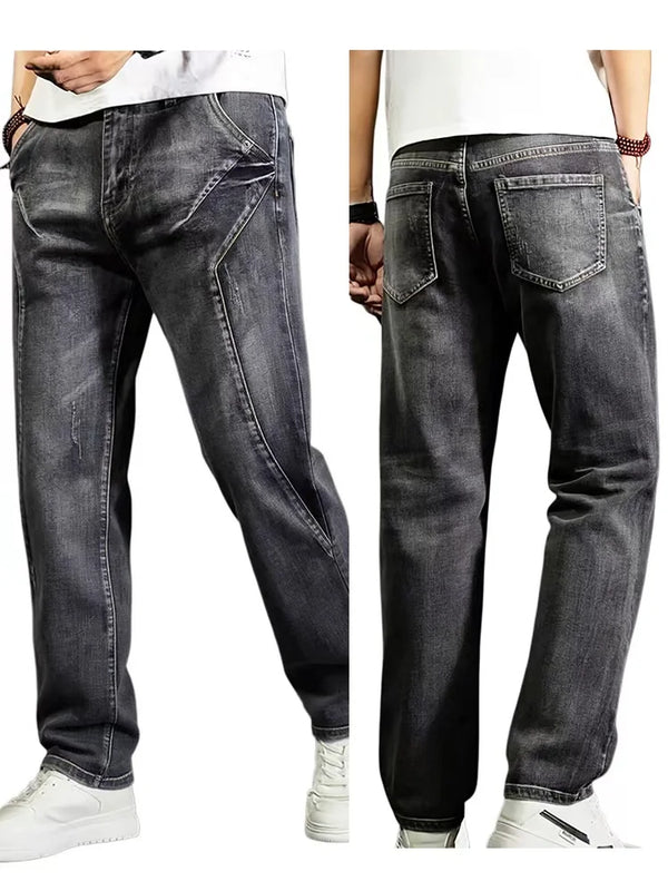 Men's New Straight Leg Stretchable Jeans Casual Pants | SAMAG