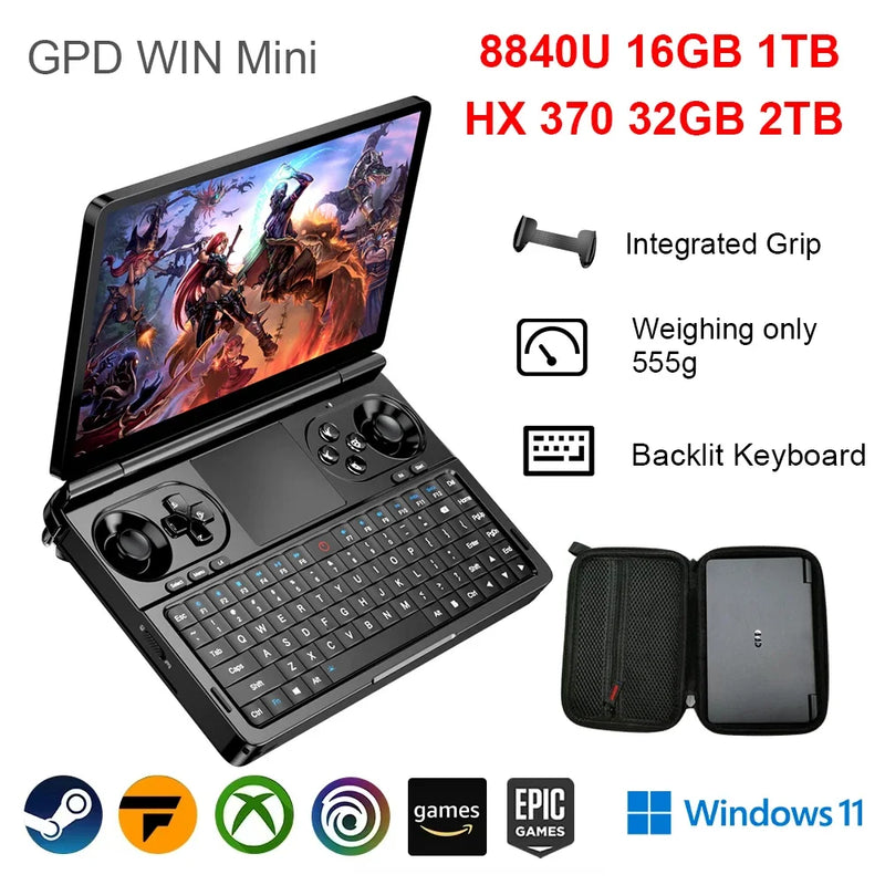 Mighty Colossus GPD WIN Mini Handheld GamePad Tablet 7 Inch AMD AI 9 HX 370 Processor 32GB RAM 2TB PCIE4.0 Pocket Mini Laptop fo