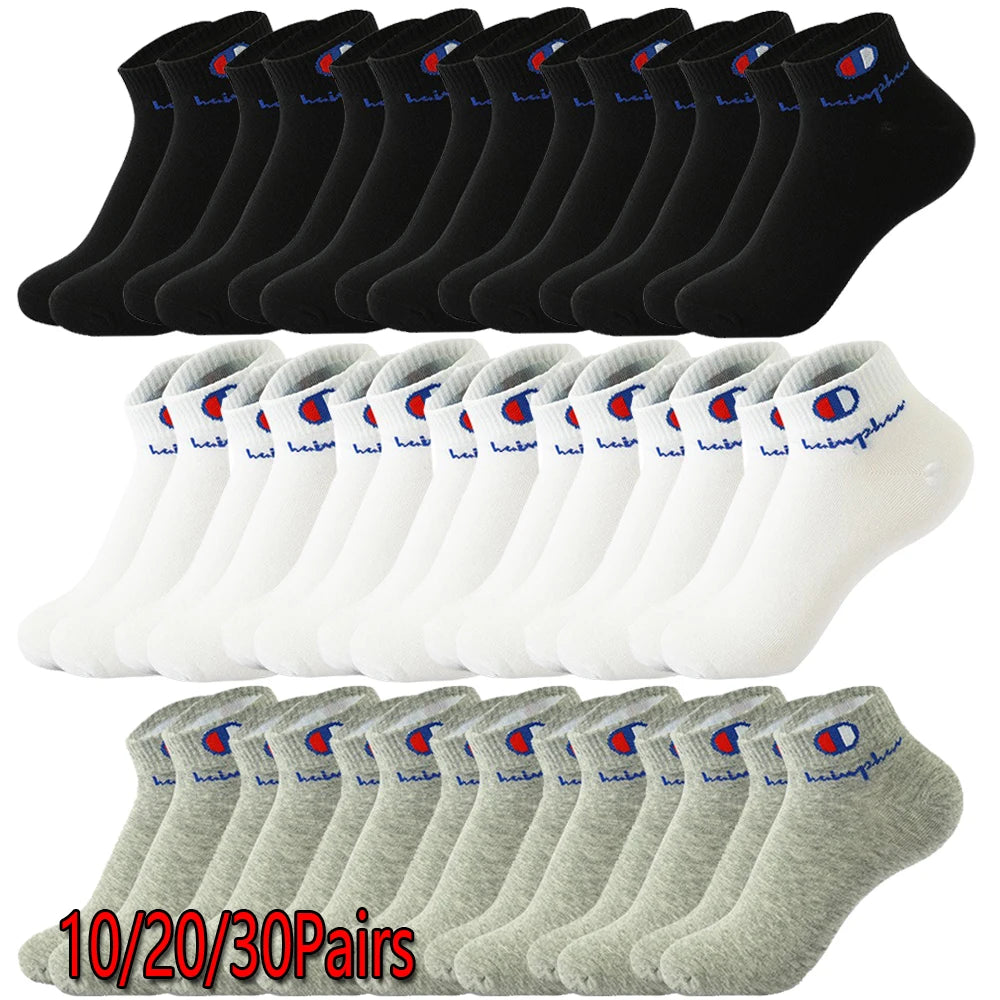 10/20/30 Pairs Ankle Socks Men Women Cotton Brand | SAMAG