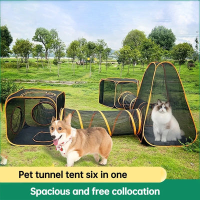 6 - in - 1 Portable Outdoor Pet Tame Cage Tunnels Houses | SAMAG