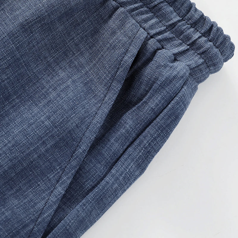 Summer Men's Cotton Linen Texture Lapel Short Sleeve | SAMAG