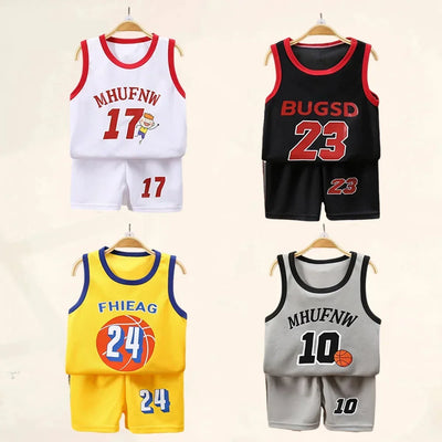 Children Sets Summer Sleeveless Basketball T - shirts | SAMAG