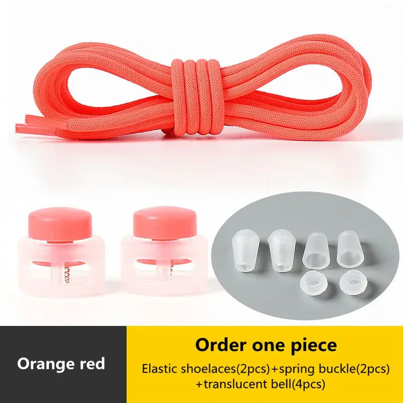 Spring Lock Shoelaces No Tie Shoe Laces Sneakers Round Elastic Shoelace Kid Adult Quick Without Ties Shoestrings Rubber Bands