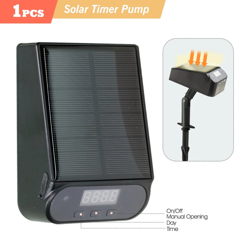 Garden Mini Solar Timer Automatic Drip Irrigation Kit Solar Powered for Balcony Potted Plants Watering System Dropper Fittings