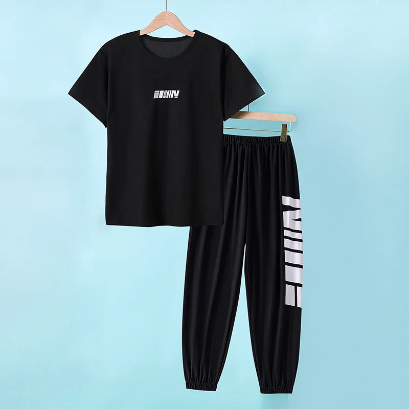 2 - pcs Summer Youth Fashion Letter Set 13 - 16 Year Old Boys - View 4 | SAMAG