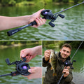 Sougayilang Baitcasting Fishing Set 1.8m Carbon Fishing Rod 8kg Drag Magnetic Brake Baitcast Reel Fishing Combo for Bass Fishing