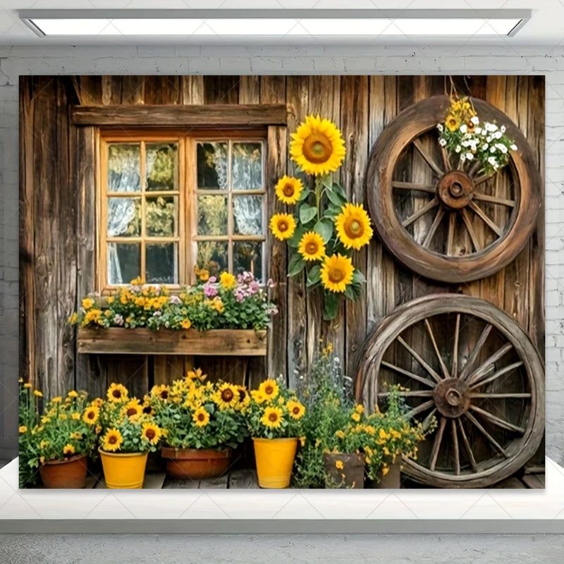 Garden Flower Windows Backdrops Indoor Floral Window Adult Birthday Party Decor Background Photography Studio Supplies Banner