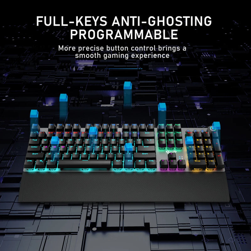 AULA F2058 Mechanical Gaming Keyboard Esports Game Macro Programming Keyboard Wired Mixed Backlight Keyboard for Game Laptop PC