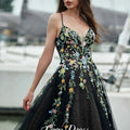 Line A Floral Fabric Wedding Dress Evening V-neck Party | SAMAG
