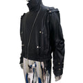 Mauroicardi Spring Autumn Cool Windproof Short Black Faux Leather Jacket Men Zipper Chic Luxury Designer Clothes Streetwear 2025