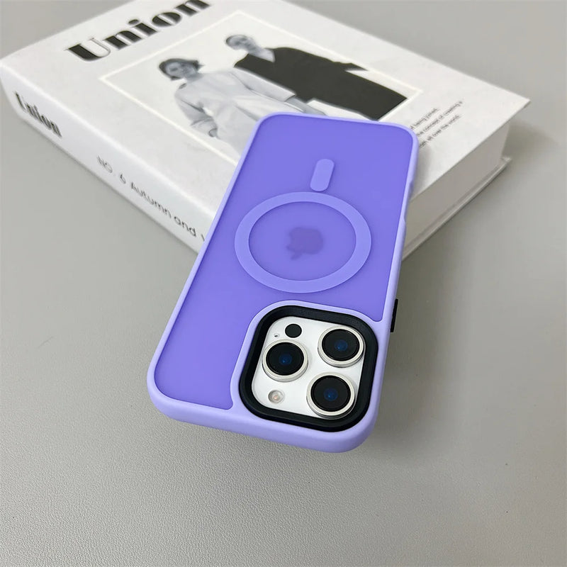 Luxury Magnetic for Magsafe Wireless Charge Case For iPhone 11 12 13 14 Plus 15 16 Pro Max Shockproof Matte Hot Selling Cover