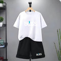 Kids Tshirt Summer 3-12 Years Letter Fashion T-shirt Boys Girls Toddler Short-sleeved+Shorts Casual Cool Sports Set clothing