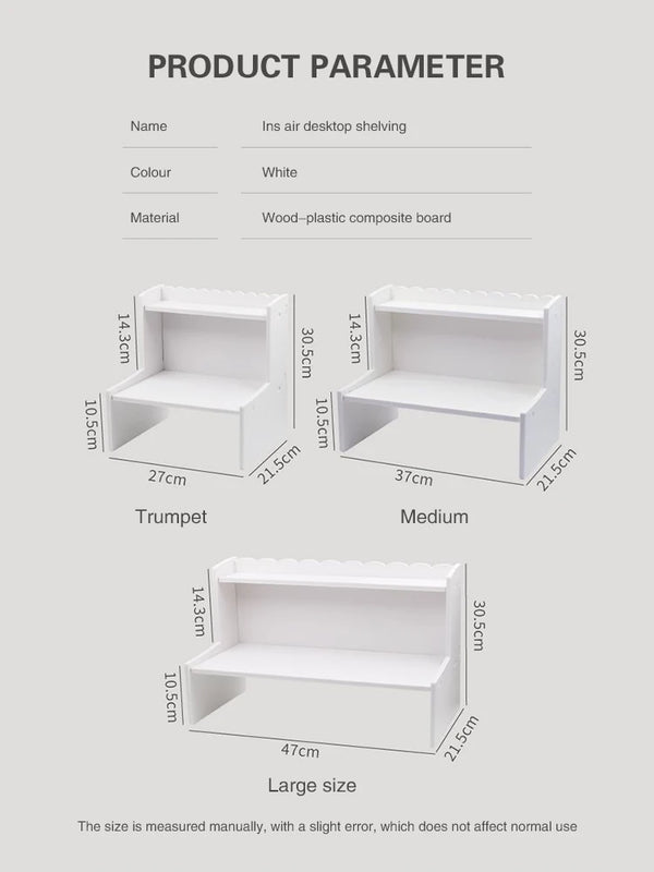 INS Desktop Storage Box 2 Layers Home Bedroom Dresser Skin Care Products Lipstick Shelf Study Stationery Books Sundry Organizer
