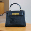 2026 high-end fashion retro crocodile leather women's bag multi-functional handbag for OL businesswoman Boston bag