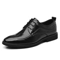 Mens Brown Genuine Leather Oxford Shoes Lace Up Formal Dress Shoes Comfortable Non Slip Outsole For Business Office Wedding