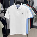 100% pure cotton high - end brand men's short sleeve polo shirt summer fashion original pony embroidery golf - View 3 | SAMAG