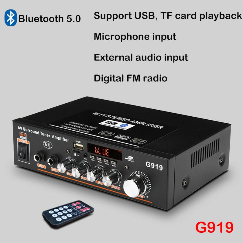 G30 G-919H 1000W Home Power Amplifiers Audio Bluetooth Amplificador Subwoofer Speakers Theater Audio Sound System FM USB EU/US