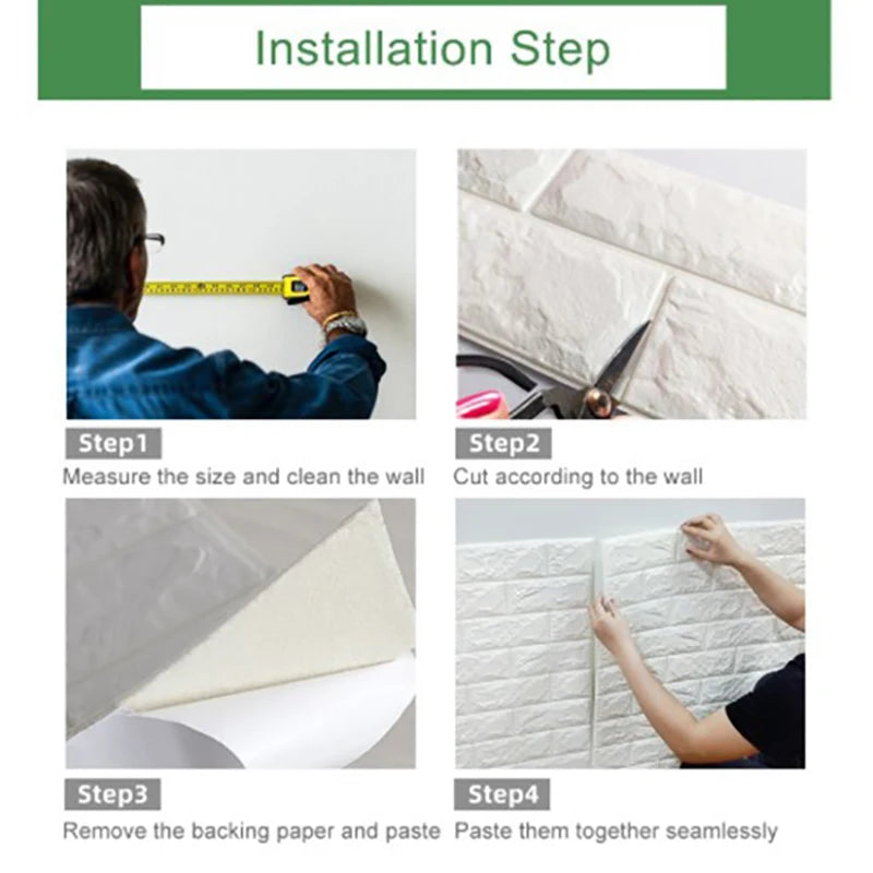 3D Waterproof Wall Sticker Soft Foam Brick Pattern DIY Wall Home Children's Room Bedroom Warm Decoration Wallpaper
