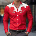 Men's Long Sleeve Shirt Western cowboy Denim Retro | SAMAG