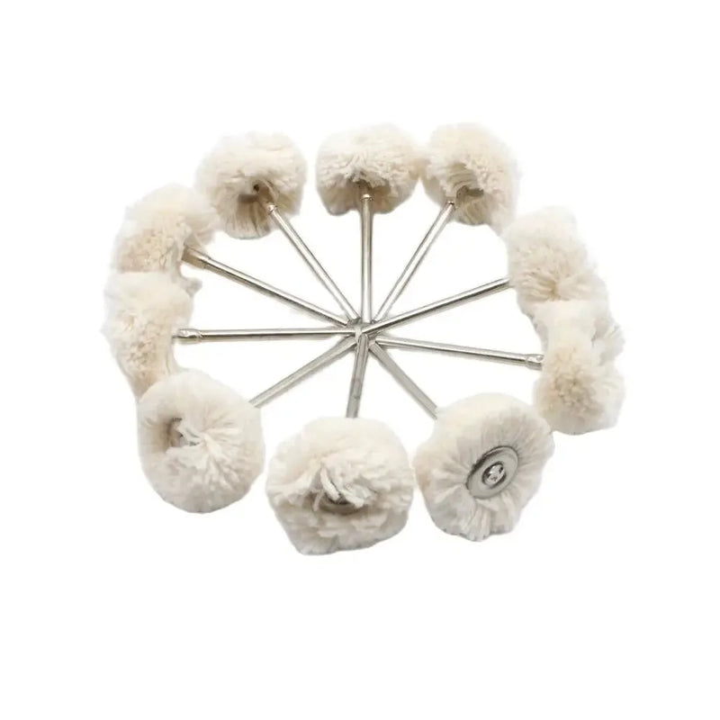 10PCS Jewelry Polishing Wheel Cloth Cotton Wool Brass Steel Wire Abrasive Brush For Rotary Tools 2.35 Shank