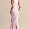 Elegant Mermaid Evening Dress Draped Detachable Cape | SAMAG