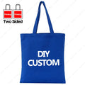 Custom Canvas Tote Bag 100% Cotton Print Your Design Logo Photo Handbag Work Reusable Grocery Shopping Customized Portable Bag