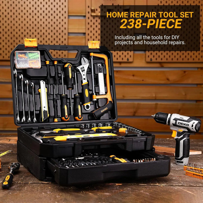DEKO Home Mechanic Toolbox with 12V Power Cordless Drill Hand Repair Tools Sets Combo Kits Storage Organizer - View 4 | SAMAG