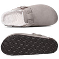 Kidmi Winter Casual Mules For Women and Men New Clogs Slippers With Adjustable Buckle Cow Suede Cork Insole Cozy Women's Sandals