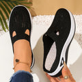 Women's Backless Walking Mules Non-Slip Breathable Knit Slippers for Elderly Ladies Indoor Outdoor Casual Shoes
