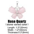 OCESRIO Vintage Natural Stone Butterfly Pendant for Necklace Copper Amethyst Reiki Pendulum DIY Jewelry Making Supplies pdta921