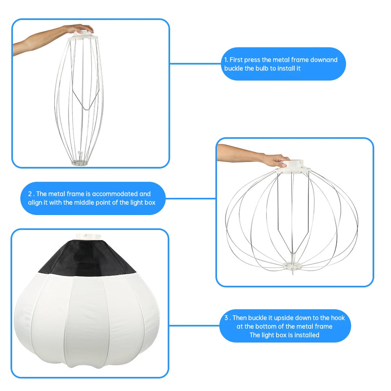 115W Lighting 65cm Globe Lantern Softbox Bowens Mounting Quick Ball Diffuser Soft Light Modifier for Film-Making Video  Flash