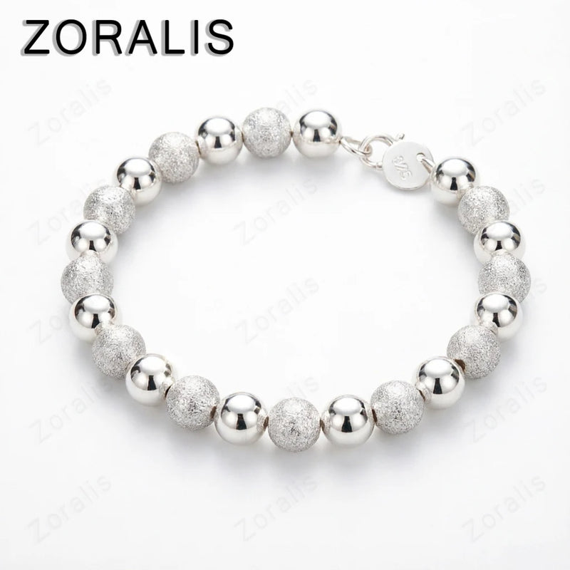 18K Gold Bracelets 8mm Smooth Matte Bead For Women Party Engagement Wedding Fashion Jewelry Gifts - Visuel 6 | SAMAG