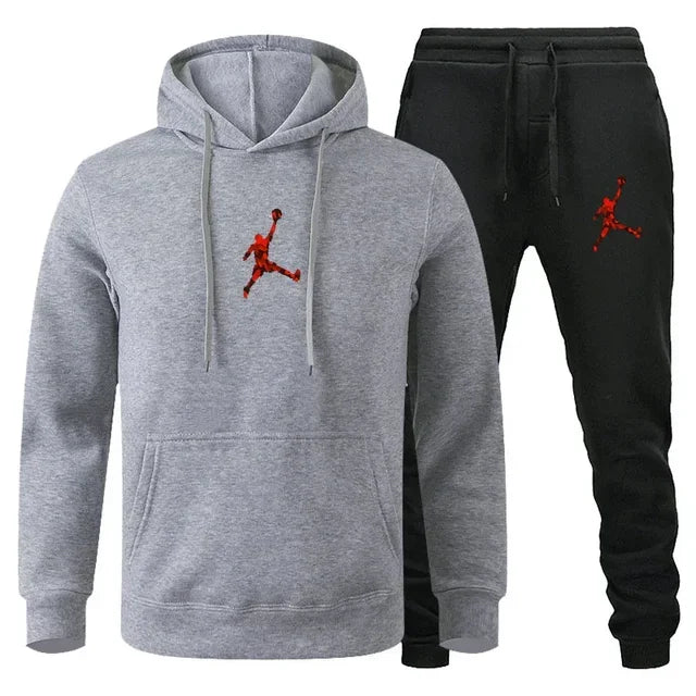 Autumn_Winter Men's jogging Fitness sportswear Set_ Fashionable long - sleeved sweatshirt + casual pants 2 - View 5 | SAMAG