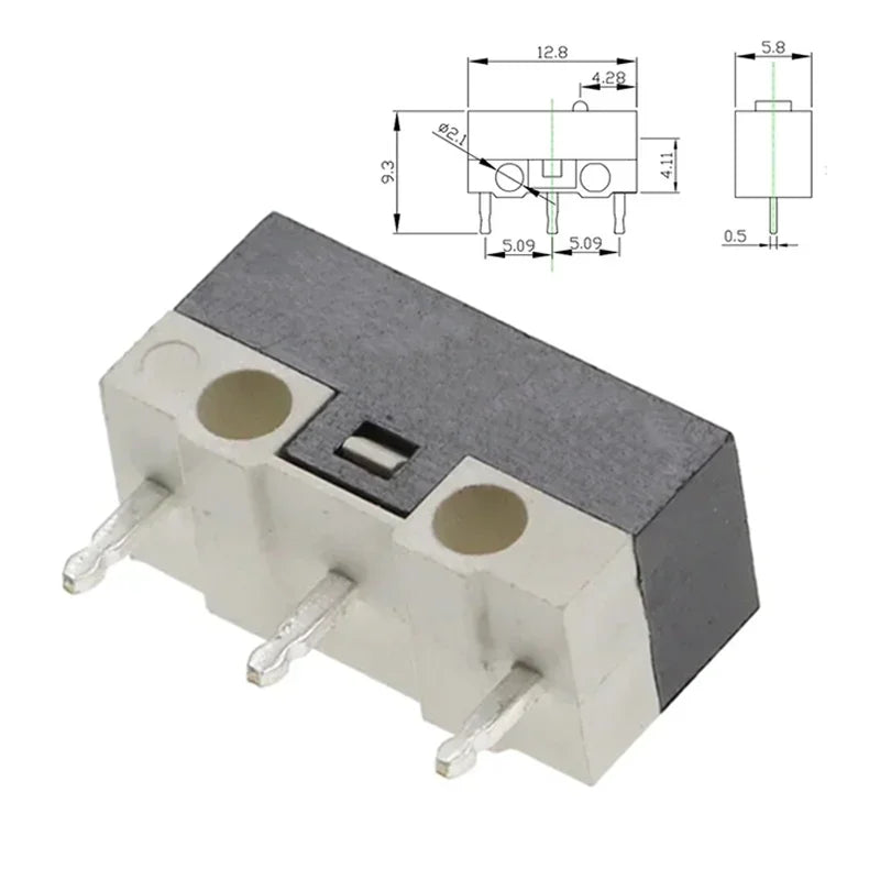 20/100/1000Pcs 3Pin Micro Limit Switch SPDT Momentary Push Button Switch 1A/125V Mouse Switch with Handle Roller