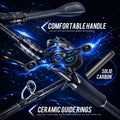 Sougayilang DC Baitcasting Reel & Carbon Fishing Rod Combo 7.2:1 Gear Ratio Ultralight Baitcaster Set for Bass Micro Fishing